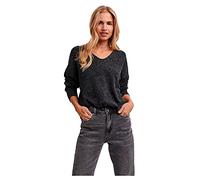 Vero Moda Women's Vmdoffy V-neck Blouse Ga Boo Pullover Sweater, Black/Detail:melange, M UK