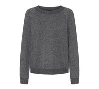 VERO MODA Women's Vmdoffyshine LS O-Neck Blouse Rep Noos Knitted Jumper, Asphalt/Detail: w. Silver Lurex, Large