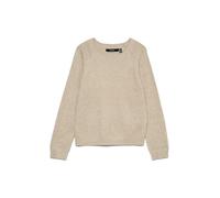 VERO Moda Womens Vmdoffyshine Ls O-Neck Blouse Rep Noos Knitted Jumper, Silver Mink/Detail: W. Gold Lurex, L UK