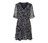 VERO MODA Women's Vmdora Kaya 2/4 Short Dress WVN Ga Dress, Navy Blazer/AOP:Dora, M