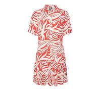 VERO MODA Women's Vmdotty Becca SS Short Shirt Dress WVN G, Bittersweet/AOP:Dotty, S