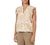 VERO MODA Women's Vmdotty Natali Sl Frill Top WVN Ga, Irish Cream/AOP: Dotty, M