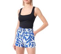 VERO MODA Women's Vmeasy Joy Nw Shorts WVN Ga, Snow White/AOP: Alisa Mazarine Blue, XS