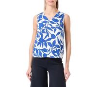 VERO MODA Women's Vmeasy Joy S/L V-Neck Top WVN Ga, Snow White/AOP: Alisa Mazarine Blue, XS