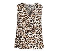VERO MODA Women's Vmeasy Joy S/L V-Neck top WVN Ga, Tan/AOP: Leo, M