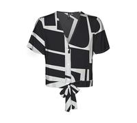 VERO MODA Women's Vmeasy Joy S/S Tie Shirt WVN Ga Top, Black, M