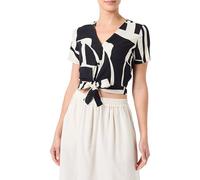 VERO MODA Women's Vmeasy Joy S/S Tie Shirt WVN Ga Short-Sleeved Blouse, Black, S