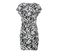 VERO MODA Women's Vmeasy Joy S/S Tie Short Dress WVN Ga Mini, Snow White/AOP: Black Graphical, L