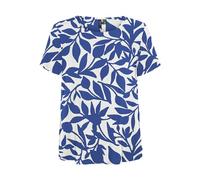 VERO MODA Women's Vmeasy Joy S/S Top WVN Ga, Snow White/AOP: Alisa Mazarine Blue, M