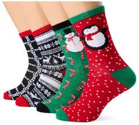 VERO MODA Women's Vmelf Xmas Socks Pack of 4, Black/Pack: Pack of 2, One Size