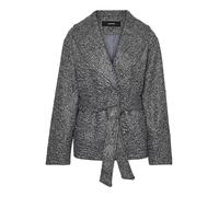 VERO MODA Women's Vmelitebergen Jacket Boo Short, Dark Grey Melange/Detail: Melange, M