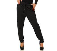 Vero Moda Eva Mid-Rise Loose String Pant Black Jogger Trousers Sustainable Blend - S/32, BLACK