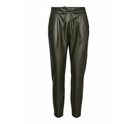 VERO MODA Women's VMEVA MW Loose String Coated PNT GA NOOS Cloth Trousers, Peat, M / 34L