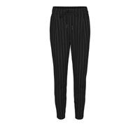 VERO MODA Women's VMEVA MW Loose String Pant GA NOOS, Black/Stripes:Snow White Pinstripe, L / 30L