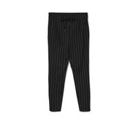 VERO MODA Women's VMEVA MW Loose String Pant GA NOOS Pants, Black/Stripes:Snow White Pinstripe,