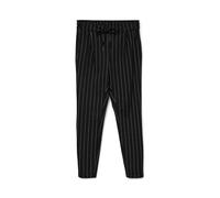 VERO MODA Women's VMEVA MW Loose String Pant GA NOOS, Black/Stripes:Snow White Pinstripe, M / 30L