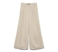 VERO MODA Women's Vmfea Mw Palazzo Pants, Oatmeal, 34W x 30L