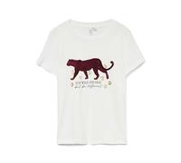 VERO MODA Women's Vmfeo S/S O-Neck T-Shirt JRS Btq Ga, Snow White, M