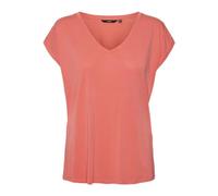 VERO Moda Women's VMFILLI SS V-Neck Tee GA NOOS 10247666, Dubarry, XL