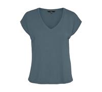 VERO MODA Women's Vmfilli SS V-Neck Tee Ga Noos, Stormy Weather, M