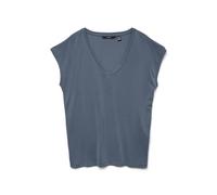 VERO Moda Women's Vmfilli SS V-Neck Tee Ga Noos T-Shirt, China Blue, Large