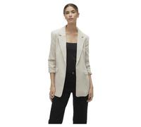 VERO MODA Women's Vmfrida Ls Regular Blazer Noos, Oatmeal/Detail: Melange, 16