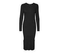 VERO MODA Women's Vmglory Rib LS O-Neck Calf Dress Ga Noos Dress, Black, M