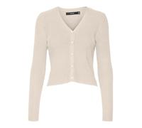 VERO MODA Women's Vmglory Rib Ls V-Neck Cardigan Ga Noos Sweater, Birch, L