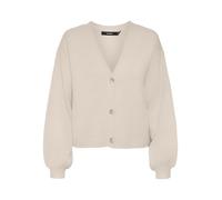 VERO MODA Women's Vmgold LS V-Neck Button Cardigan Ga, Birch, M