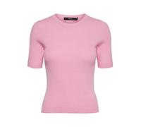 VERO MODA Women's Vmgold Rib SS O-Neck Open Back Top Sweater, Bonbon, S