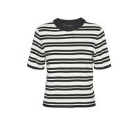 VERO MODA Women's Vmgold SS O-Neck Pullover Knitted Shirt, Black/Detail: w. Birch, L
