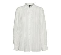 VERO MODA Women's Vmhariet Ls Loose Shirt WVN Ga, Snow White, XS