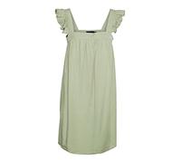 VERO MODA Women's Vmharper Sl Frill Short Dress, Reseda Green, XS