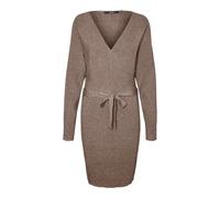 VERO MODA Women's Vmhollyrem LS V-Neck Dress Ga Noos, Brown Lentil, L
