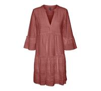 VERO MODA Women's VMHONEY LACE 3/4 V-Neck Tunic WVN Midi Dress, Rose Brown,
