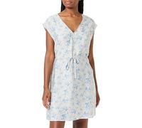 VERO MODA Women's Vmiris S/L V-Neck Short Dress WVN Noos Summer, Birch/AOP: Blue iris, XS