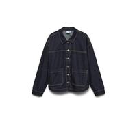 VERO MODA Women's Vmjamie LS Shacket Mix Ga Noos, Dark Blue Denim, M, Dark denim blue, M