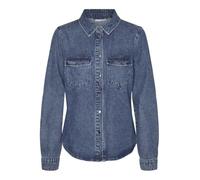 VERO MODA Women's Vmjennie LS Shirt Mix Noos, Medium Blue (Medium Blue Denim), L