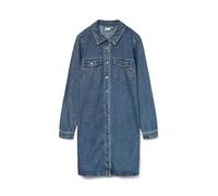 VERO MODA Women's Vmjennie LS Short Dress Mix Noos, Medium Blue (Medium Blue Denim), S