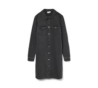 VERO MODA Women's Vmjennie LS Short Dress Mix Noos, Black Denim, XL