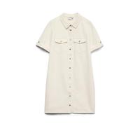 VERO MODA Women's Vmjennie SS Short Denim Dress Mix Noos Dress, Cloud Dancer, L