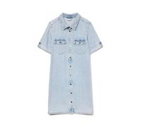 Denim Mini Shirt Dress Light Blue