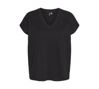 VERO MODA Women's Vmkarin Ava Ss Top Box JRS Ga T-Shirt, Black/Detail:3 Buttons On Side, XS