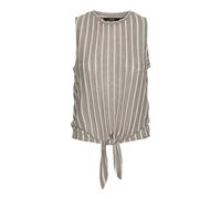 VERO MODA Women's Vmlana SL Crop JRS Ga Top, Moon Skirt/Stripes: Snow White, M