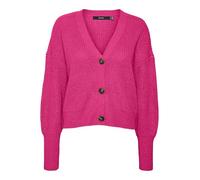 VERO MODA Women's Vmlea LS V-Neck Cuff Cardigan Noos Cardigan, Pink Yarrow, S