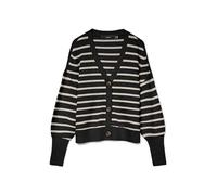 Vero Moda Women's VMLEA LS V-Neck Cuff Cardigan NOOS Cardigan Sweater, Black, L