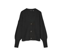 Vero Moda Women's VMLEA LS V-Neck Cuff Cardigan NOOS Cardigan Sweater, Black, M