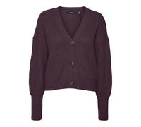 VERO MODA Women's Vmlea LS V-Neck Cuff Cardigan Noos Sweater, Winetasting, L