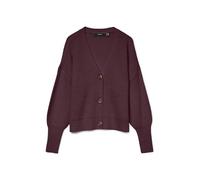 VERO MODA Women's VMLEA LS V-Neck Cuff Cardigan NOOS Sweater, Winetasting, S
