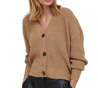 VERO MODA Womens Vmlea Ls V-Neck Cuff Noos Cardigan Sweater, Nomad, M UK